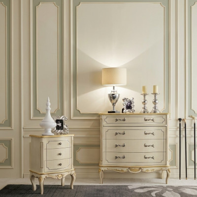 Diseño Muebles Estilo Lujo Clásico cómoda blanca madera Lujo Italiana