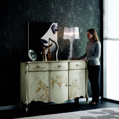 Diseño de muebles de estilo barroco Cómoda aparador Lujo Aparador de madera Italia