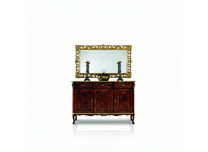 Diseño de muebles estilo barroco, cómoda y espejo de madera de estilo italiano, diseñador.
