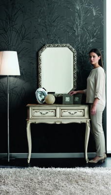 Mueble Estilo Barroco Mesa Consola Mesa de Pared Mesa Blanca Madera Clásica 90 cm Nuevo