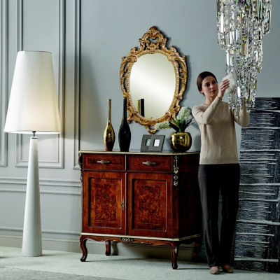 Muebles de diseño italiano de madera Estilo de muebles Barroco 2 piezas cómoda