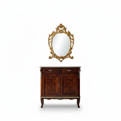 Muebles de diseño italiano de madera Estilo de muebles Barroco 2 piezas cómoda