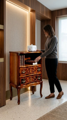 Muebles de madera estilo barroco marrón cómoda armarios diseñador muebles italianos