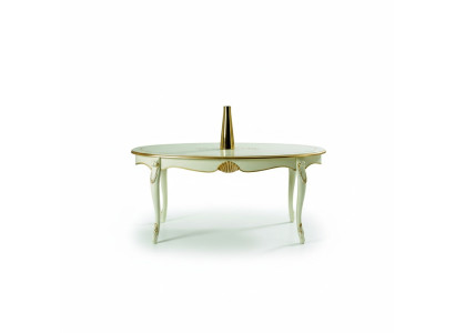 Diseño de muebles italianos de lujo Mesa de comedor de madera de comedor Muebles clásicos de estilo claro