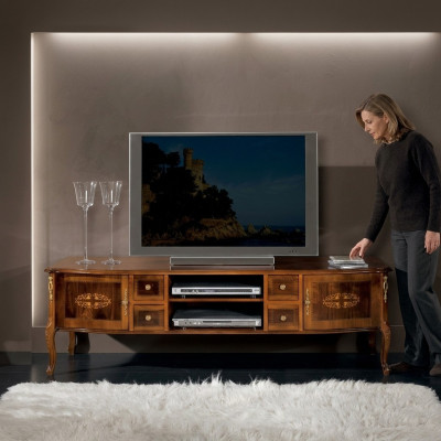 Diseño Aparador TV Mesa Baja RTV Armario Mesa Sala de Estar Mueble de Madera Estilo Barroco Nuevo