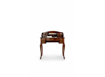 Mueble secretario antiguo de estilo barroco de lujo, mesa de oficina, cómoda de madera.