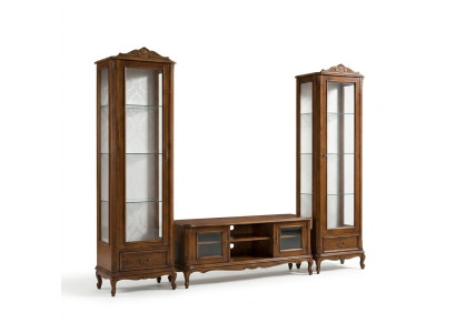 Conjunto de pared 3 piezas RTV 2x vitrina Diseño Muebles italianos Sala de estar Estilo barroco