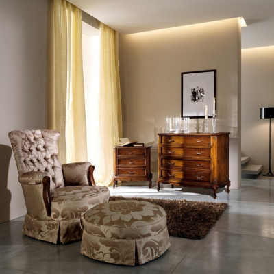 Muebles de diseño estilo Barroco pequeña cómoda marrón de lujo de madera italiana