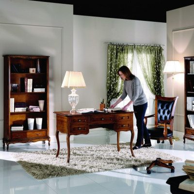 Muebles de madera clásicos italianos, escritorio de lujo, estilo de muebles de oficina