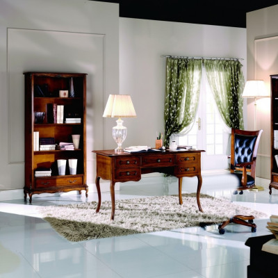 Muebles de madera clásicos italianos, escritorio de lujo, estilo de muebles de oficina