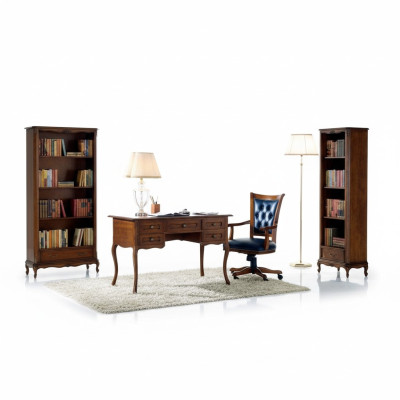 Muebles de madera clásicos italianos, escritorio de lujo, estilo de muebles de oficina