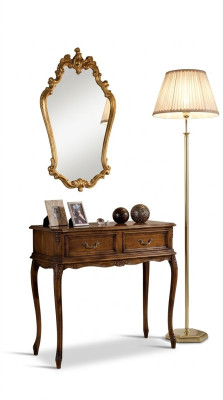 Muebles italianos de lujo en madera Conjunto de 2 piezas Estilo de muebles Barroco Consola con espejo Nueva