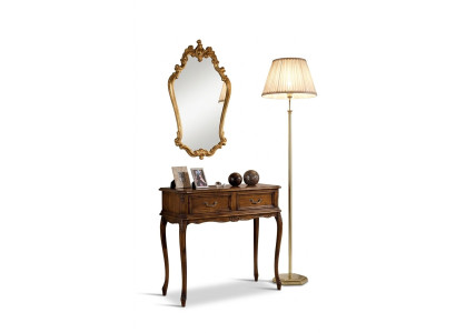 Muebles italianos de lujo en madera Conjunto de 2 piezas Estilo de muebles Barroco Consola con espejo Nueva