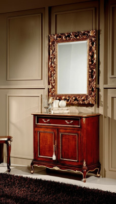 Diseño xxl de espejo grande Espejo de pared Marco de madera real Espejo colgante Muebles de lujo