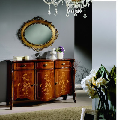 Muebles estilo barroco de 2 piezas de lujo de madera italiana, cómoda.