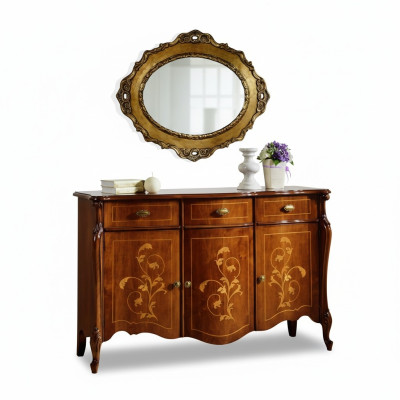 Muebles estilo barroco de 2 piezas de lujo de madera italiana, cómoda.