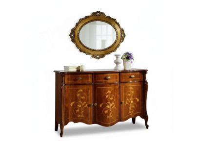 Muebles estilo barroco de 2 piezas de lujo de madera italiana, cómoda.