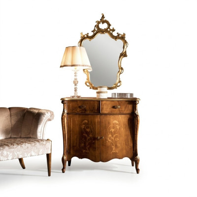Muebles de lujo de diseño italiano, cómoda armario estilo de muebles de madera marrón
