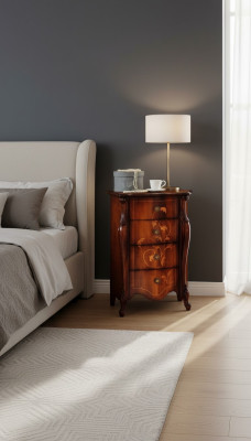 Estilo Barroco Muebles italianos Diseño cómoda Armario Marrón Lujo Madera nuevacuarto de estar
