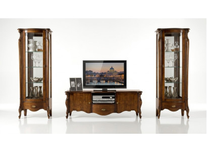 Mueble de salón de lujo de 3 piezas con 2 vitrinas, diseño de muebles italianos estilo barroco, nuevo.