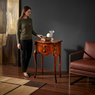 Mesa de consola Marrón Muebles de madera Muebles italianos Estilo barroco Diseño de muebles Nuevo