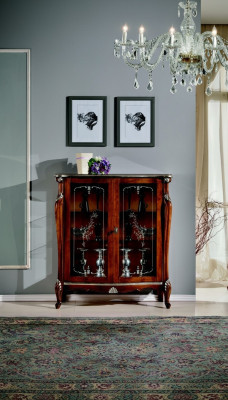 Muebles de diseño de lujo de madera estilo vitrina antiguo barroco italiano aparador.