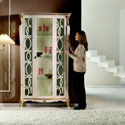 Muebles clásicos de madera, diseño de vitrina, estante de estilo, armario, armarios, muebles italianos nuevos.