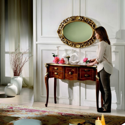 Madera Muebles Italianos Estilo Barroco Lujo Consola Espejo Vitrina Conjunto de 2 piezas Nuevo