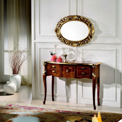 Madera Muebles Italianos Estilo Barroco Lujo Consola Espejo Vitrina Conjunto de 2 piezas Nuevo
