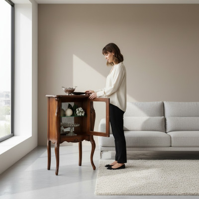 Diseñador de muebles italianos Vitrina Barroca Armario de ropa Armario de cristal Cómoda Nuevo