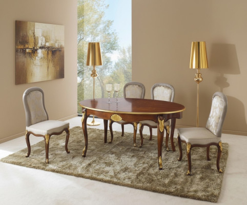 Juego de comedor de 5 piezas Mesa de comedor 4 sillas Grupo de muebles de comedor de lujo italiano.