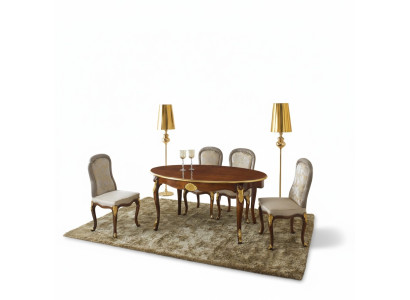 Juego de comedor de 5 piezas Mesa de comedor 4 sillas Grupo de muebles de comedor de lujo italiano.