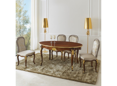 Mesa ovalada muebles italianos mesa de comedor de lujo comedor madera estilo clásico.
