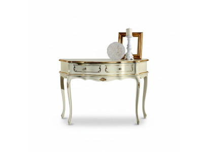 Muebles de diseño Estilo Barroco Lujo Mesa Consola Blanca Madera Mesa Italiana Mesas