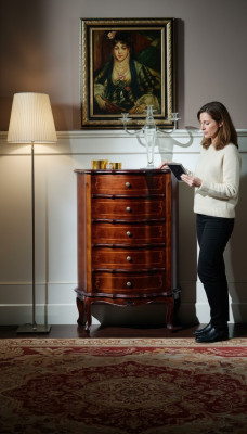 Muebles italianos, barroco, armario, cómoda, diseño de lujo, buffet de madera.