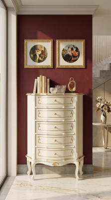 Muebles italianos de lujo estilo barroco blanco armario cómoda muebles de diseñador