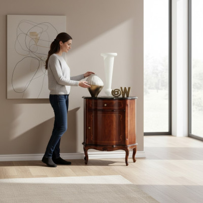 Muebles italianos barrocos marrón cómoda aparador muebles de diseñador madera nuevo.