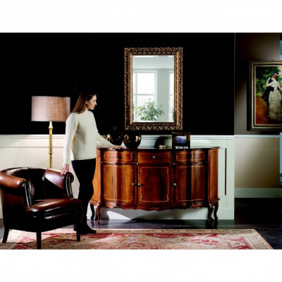 Envíe un lujoso set de muebles italianos de madera con estilo barroco, que consta de 2 piezas, incluyendo una cómoda.