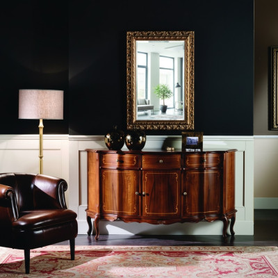 Envíe un lujoso set de muebles italianos de madera con estilo barroco, que consta de 2 piezas, incluyendo una cómoda.