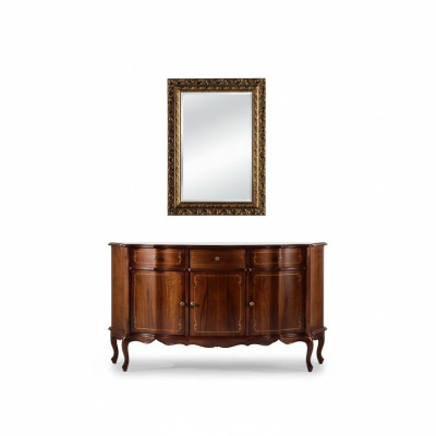 Envíe un lujoso set de muebles italianos de madera con estilo barroco, que consta de 2 piezas, incluyendo una cómoda.