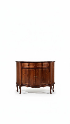 Muebles italianos, cómoda, armario, diseño marrón, estilo de lujo en madera barroca.