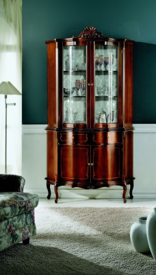 Mueble de diseño de lujo de madera italiana, estilo barroco, armario vitrina marrón para sala de estar, nuevo.