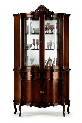 Mueble de diseño de lujo de madera italiana, estilo barroco, armario vitrina marrón para sala de estar, nuevo.