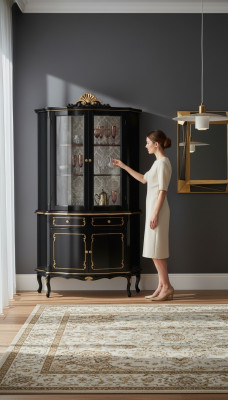 Diseño de muebles de lujo italianos de madera en estilo barroco Armario Vitrina Armario Sala de estar Nuevo