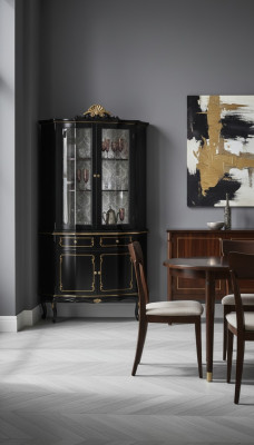 Diseño de muebles de lujo italianos de madera en estilo barroco Armario Vitrina Armario Sala de estar Nuevo