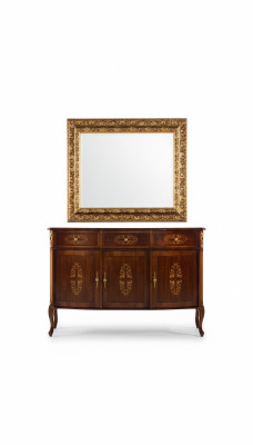 Muebles de lujo de madera de diseñador italiano, conjunto de 2 piezas en estilo barroco.