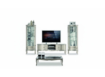 Conjunto elegante de 3 piezas con 2 vitrinas TV, muebles italianos, armario de pared.