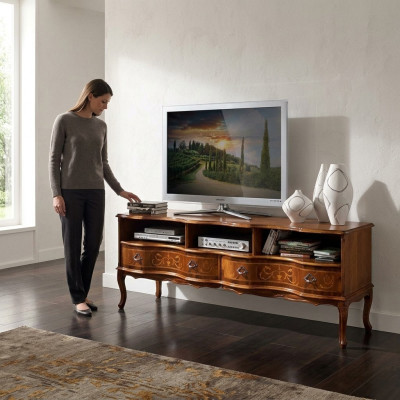 Mueble italiano de madera, aparador de televisión, mueble bajo, largo armario de TV de lujo para sala de estar, nuevo.