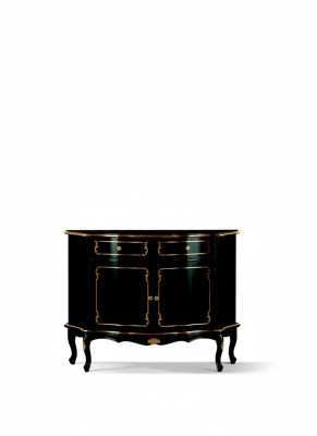 Muebles de madera de lujo de Italia, cómoda negra, armario de buffet de lujo.