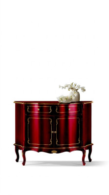 Muebles de madera de lujo italianos, aparador rojo, armario buffet para sala de estar.